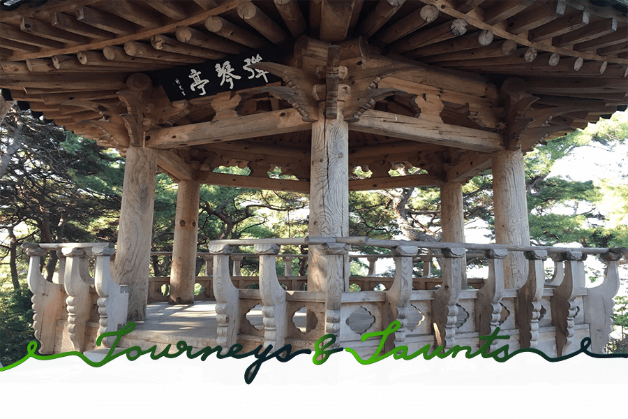 resting area along the biking path in South Korea