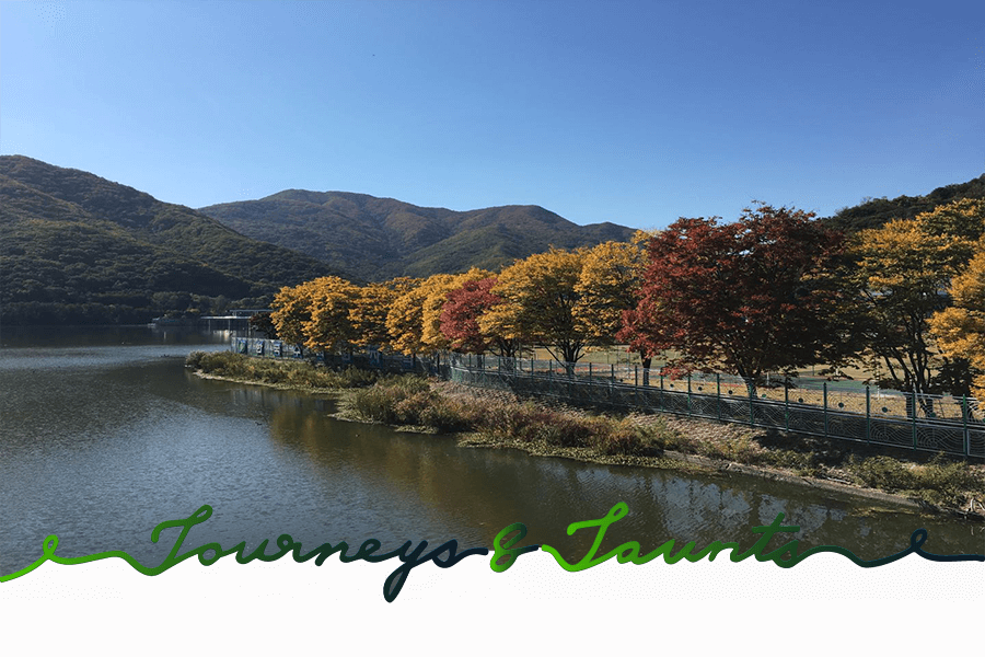 Beautiful scene along the biking path in South Korea