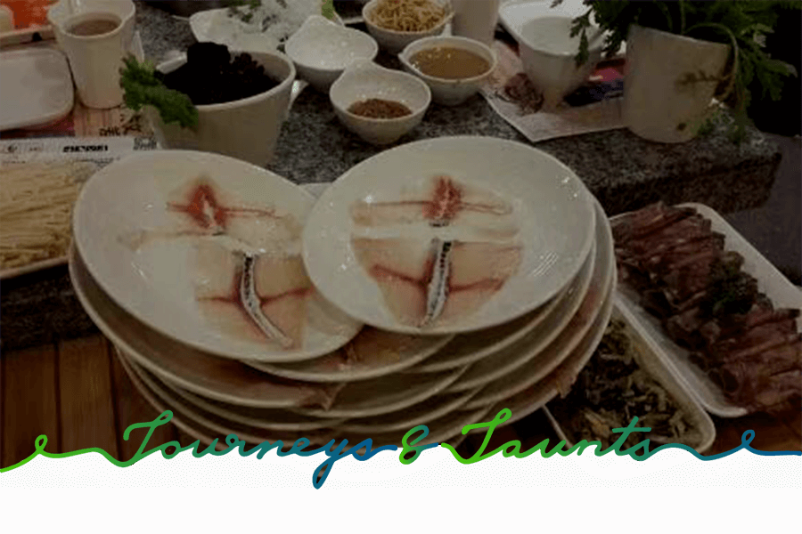 Fish Carpaccio hotpot in Shenyang China